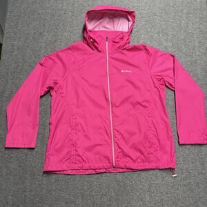 Columbia Switchback Rain Jacket Womens 2x Pink Hooded Light Waterproof